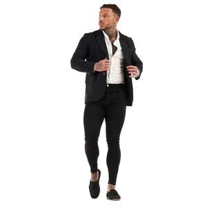 Gingtto Classic Men's Fashion Black Suit Jacket:Timeless Elegance Med (MSRP $90)